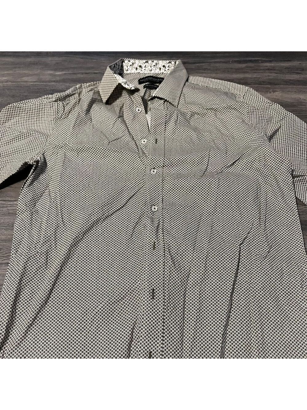 Men's Nick Graham Traveler Collection Performance Modern-Fit Stretch Dress Shirt